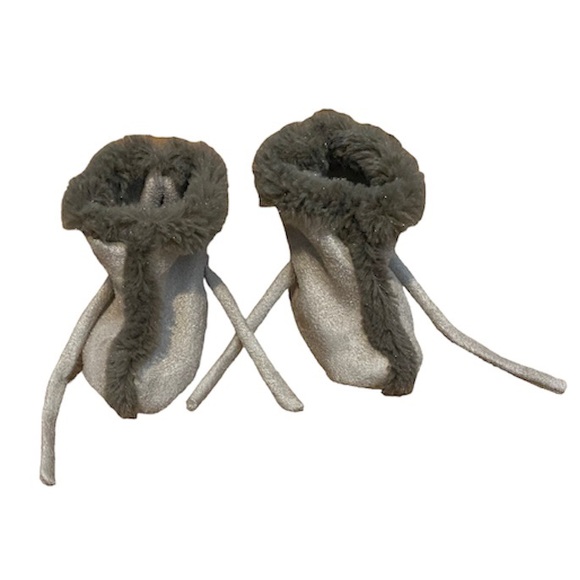 Baby Moccasins Fur Boot Booties Soft Crib Shoes Winter Furry Slippers Size 3 - Picture 4 of 8